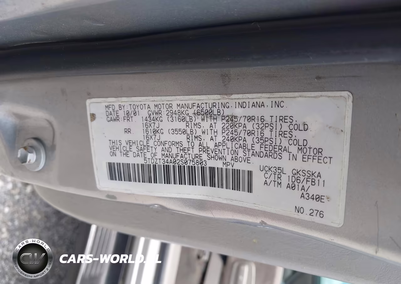 2002 Toyota Sequoia Sr5 V8 VIN:5TDZT34A02S075803 - 9