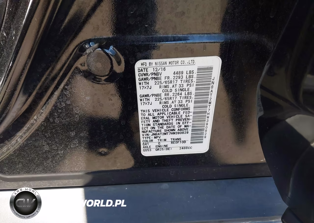 2017 Nissan Rogue Sv VIN:JN8AT2MT7HW390829 - 9