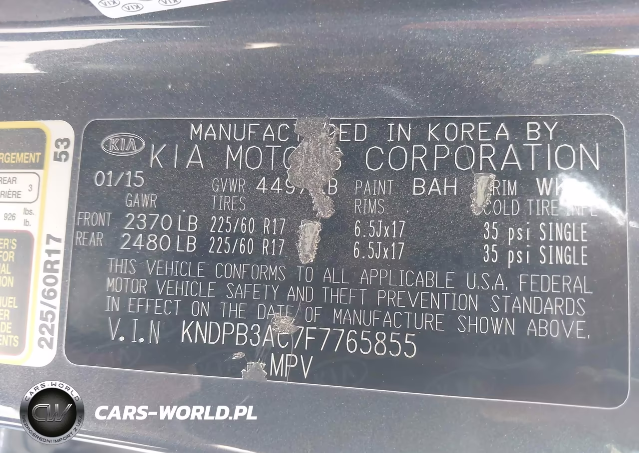 2015 Kia Sportage Lx VIN:KNDPB3AC7F7765855 - 9
