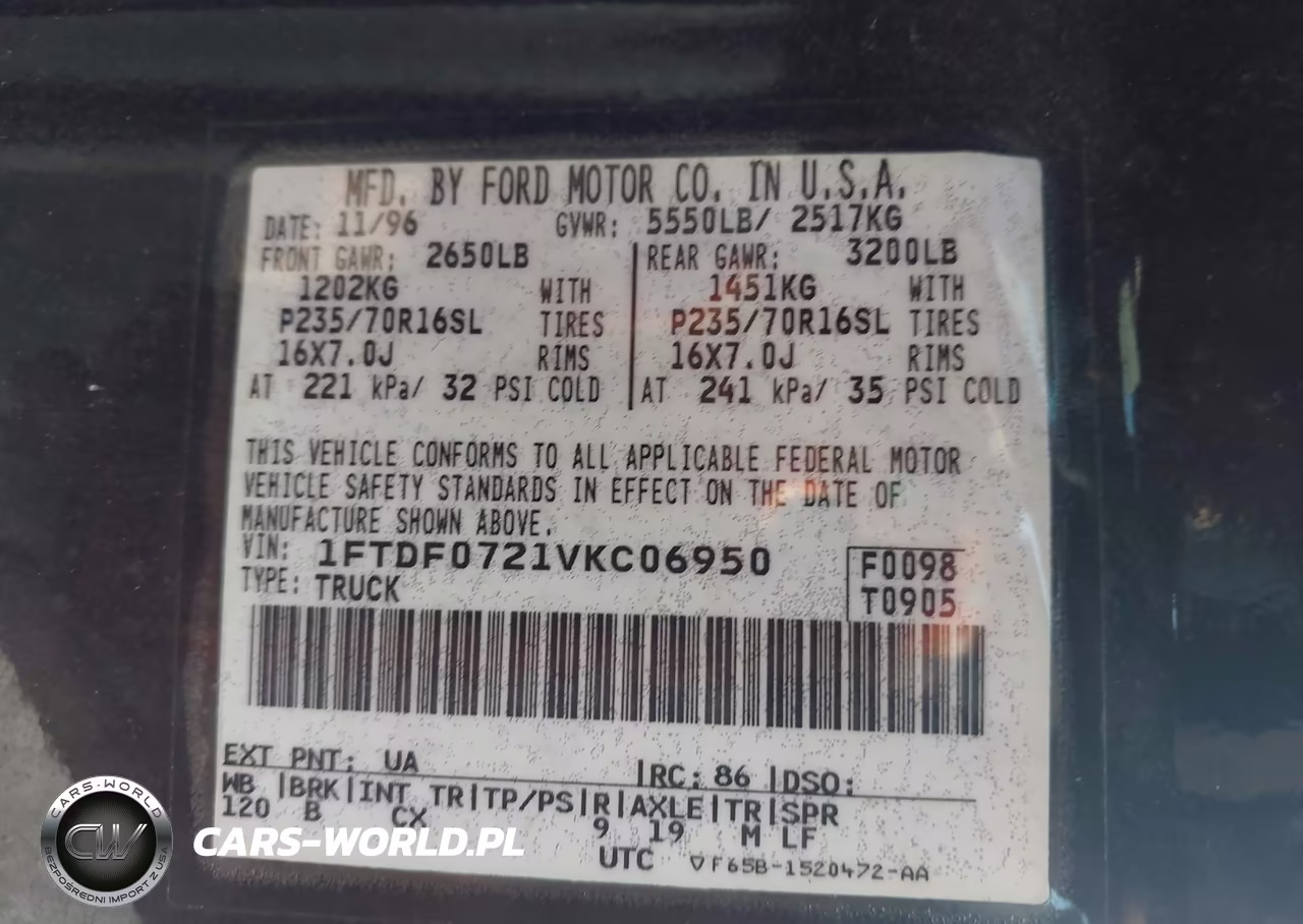 1997 Ford F150 VIN:1FTDF0721VKC06950 - 9