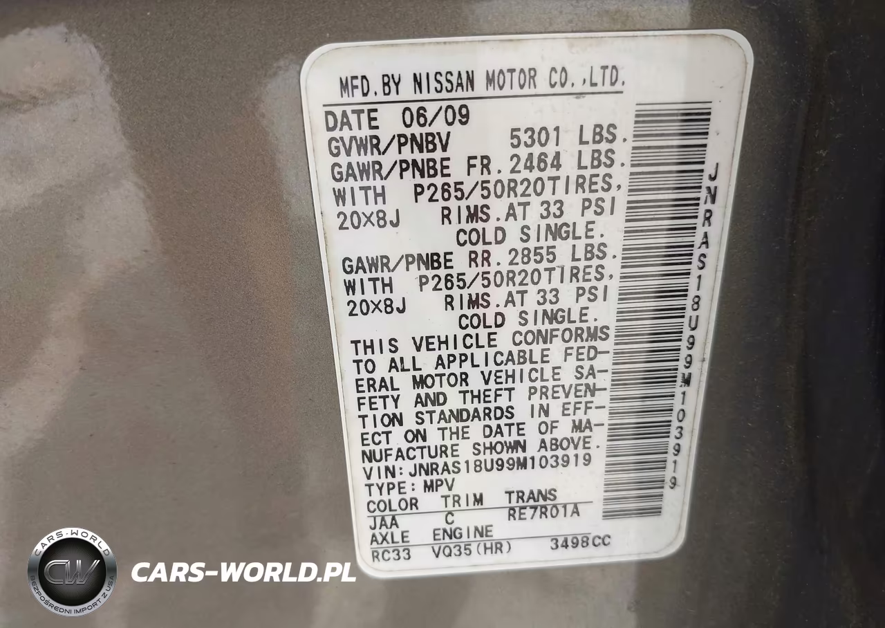 2009 Infiniti Fx35 VIN:JNRAS18U99M103919 - 9