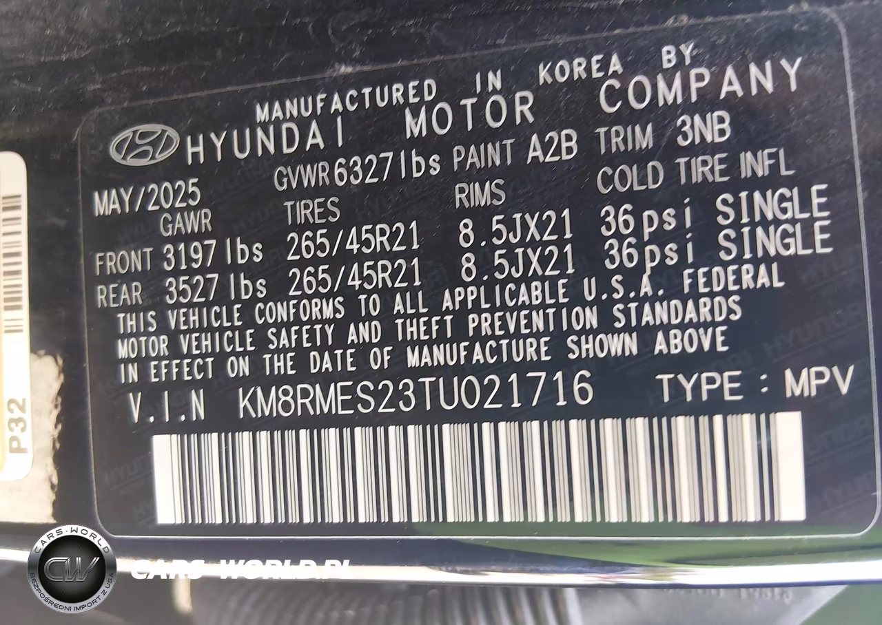 2026 Hyundai Palisade Calligraphy VIN:KM8RMES23TU021716 - 9