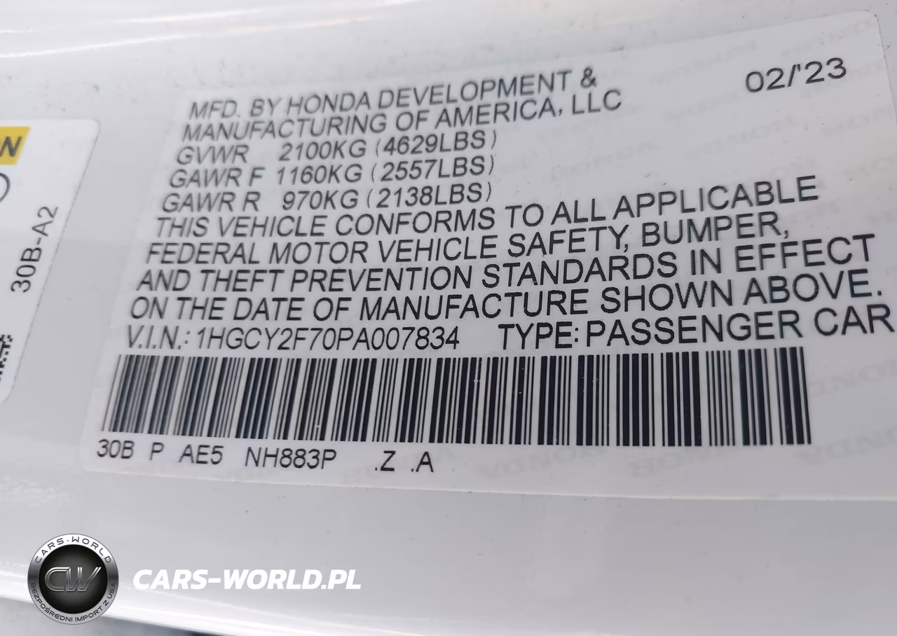 2023 Honda Accord Hybrid Sport-L VIN:1HGCY2F70PA007834 - 9