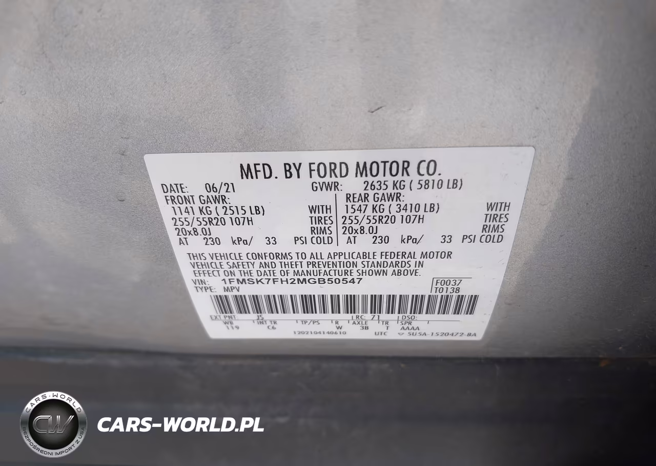 2021 Ford Explorer Limited VIN:1FMSK7FH2MGB50547 - 9