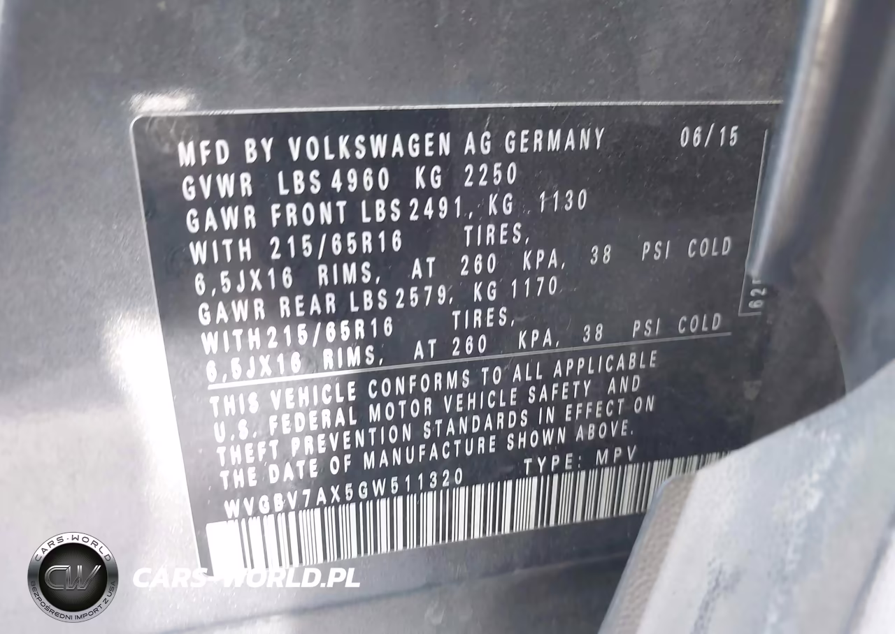 2016 Volkswagen Tiguan S VIN:WVGBV7AX5GW511320 - 9