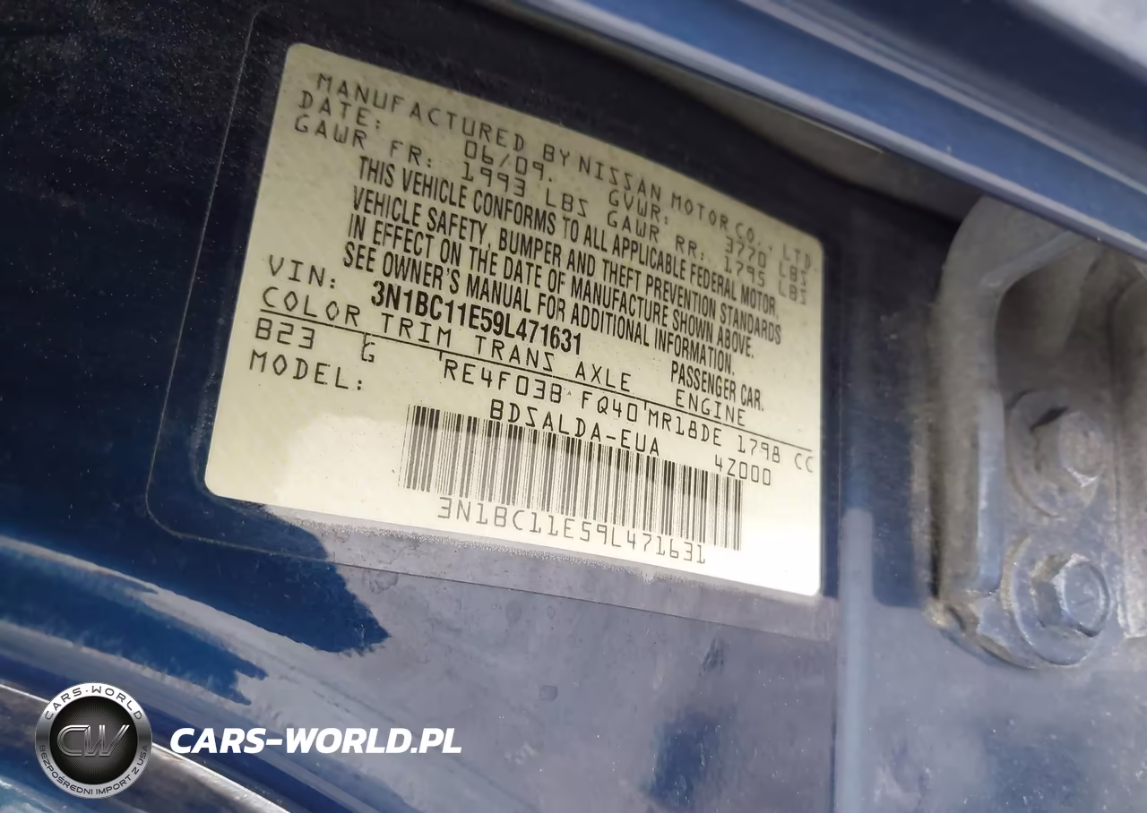2009 Nissan Versa 1.8S VIN:3N1BC11E59L471631 - 9
