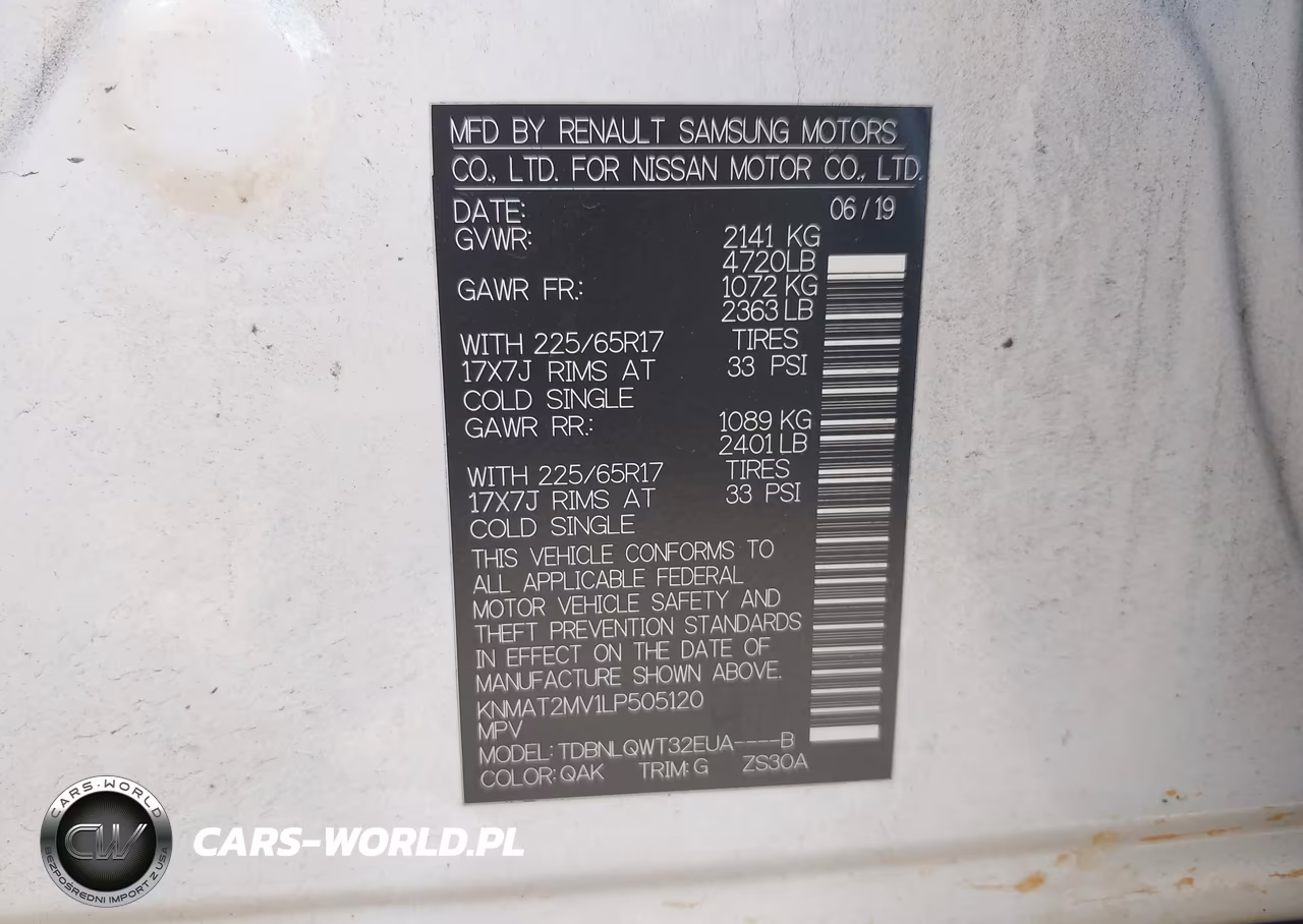 2020 Nissan Rogue Sv Intelligent Awd VIN:KNMAT2MV1LP505120 - 9