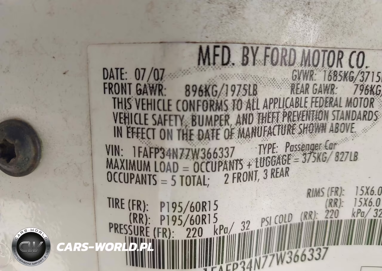 2007 Ford Focus S-Se-Ses VIN:1FAFP34N77W366337 - 9