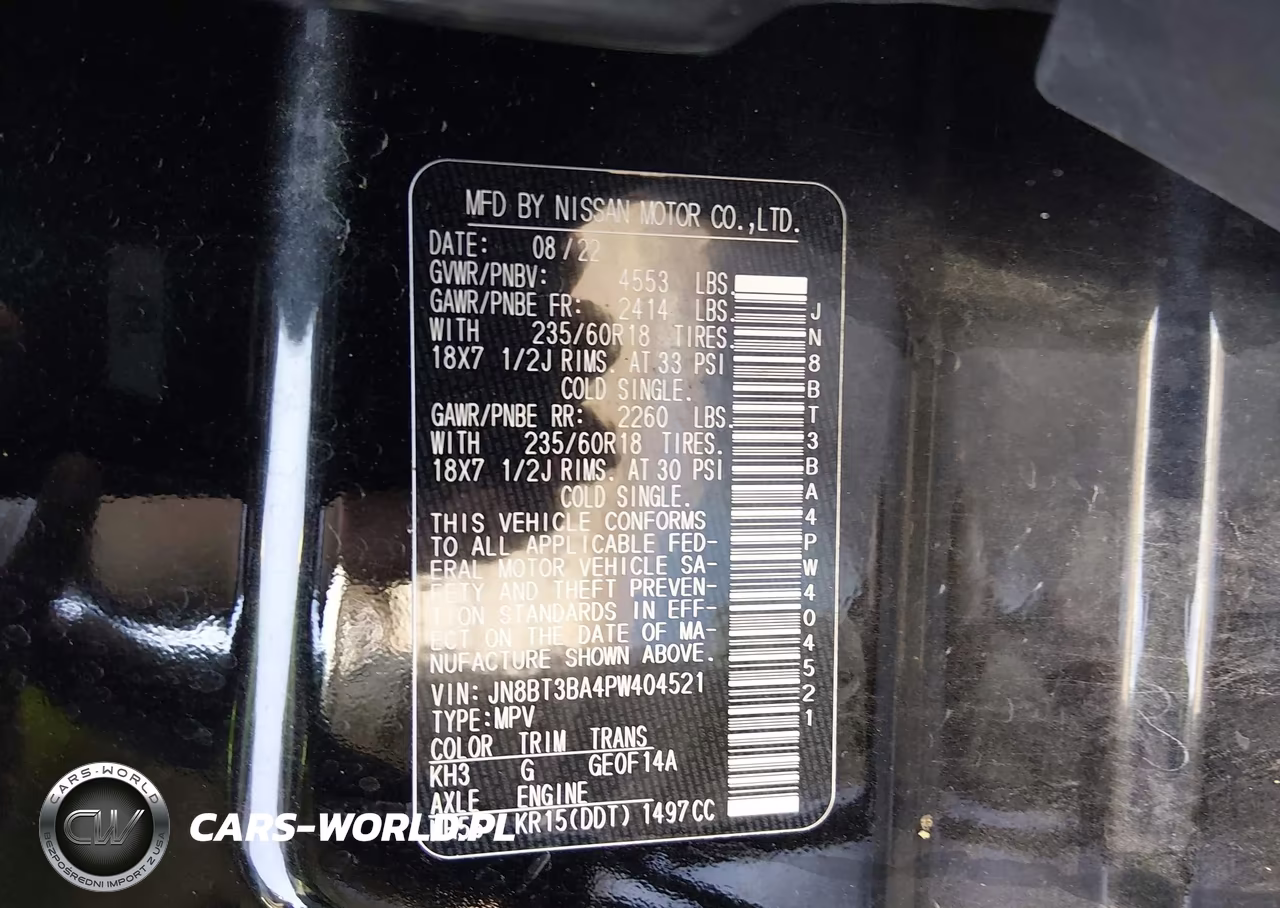 NISSAN ROGUE SV VIN:JN8BT3BA4PW404521 - 9