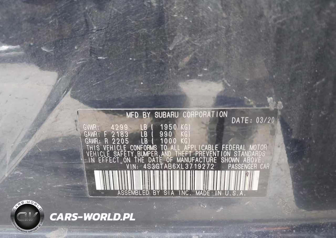 2020 Subaru Impreza 5-Door VIN:4S3GTAB6XL3719272 - 9
