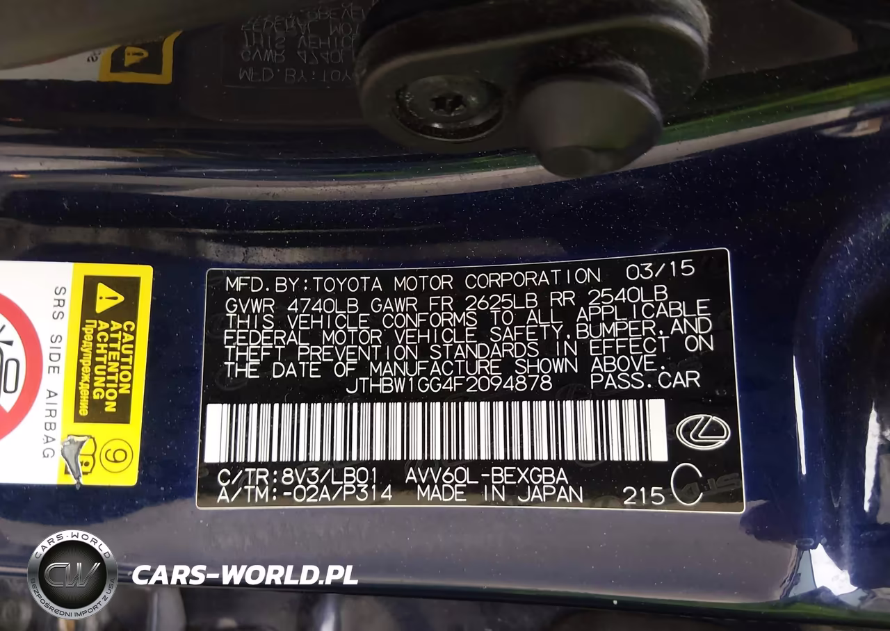 2015 Lexus Es 300H VIN:JTHBW1GG4F2094878 - 9