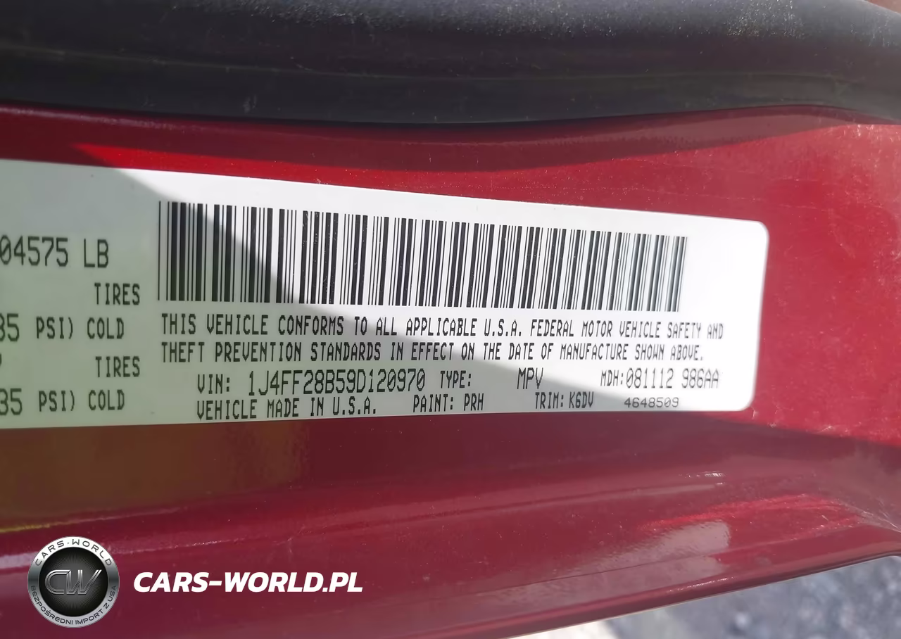 2009 Jeep Patriot Sport VIN:1J4FF28B59D120970 - 9