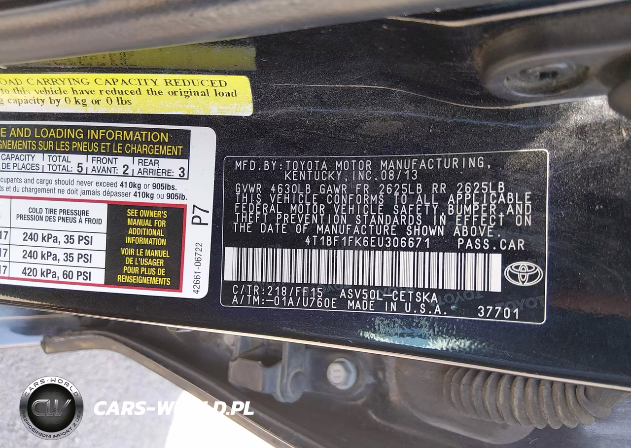 2014 Toyota Camry Se VIN:4T1BF1FK6EU306671 - 9