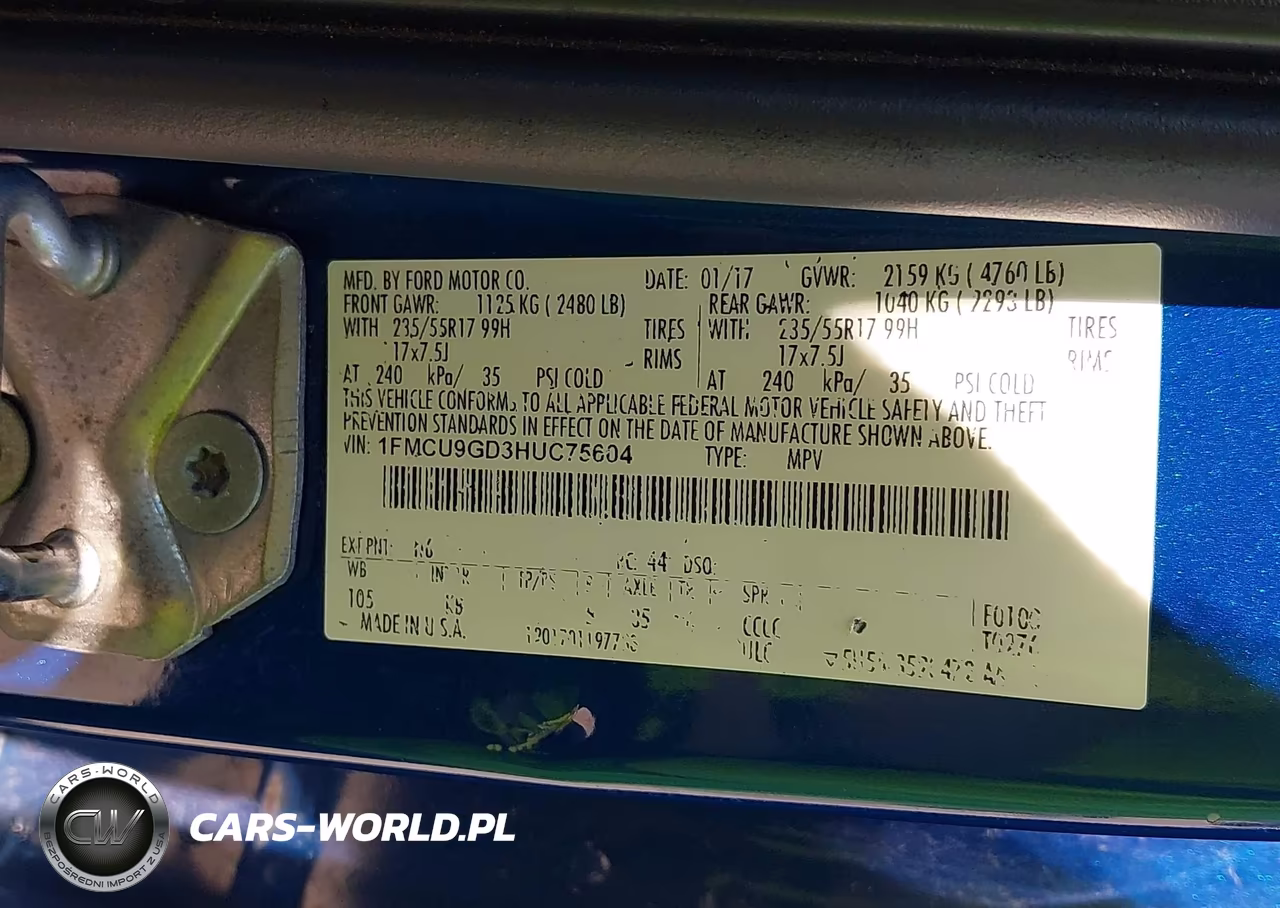 2017 Ford Escape Se VIN:1FMCU9GD3HUC75604 - 9