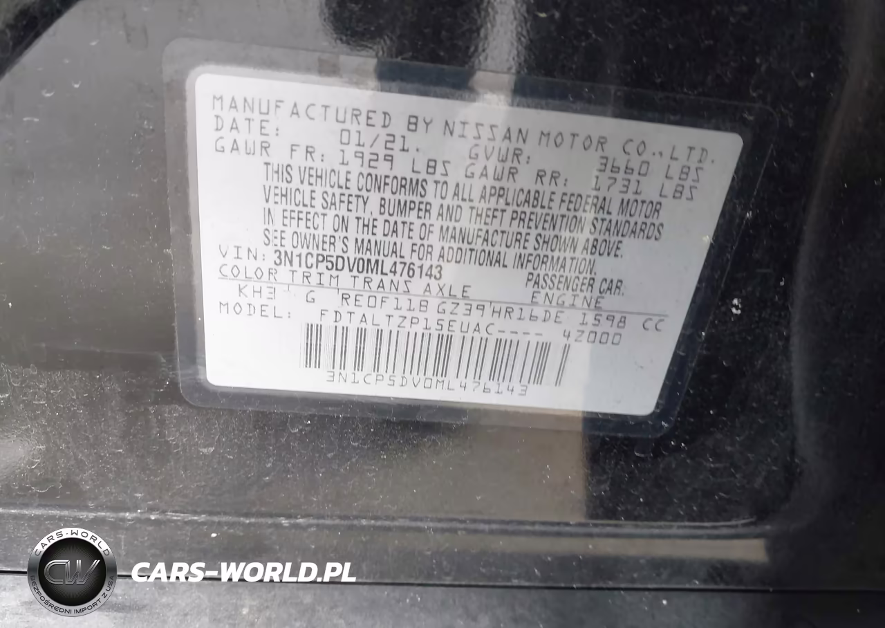 2021 Nissan Kicks Sr Xtronic Cvt VIN:3N1CP5DV0ML476143 - 9