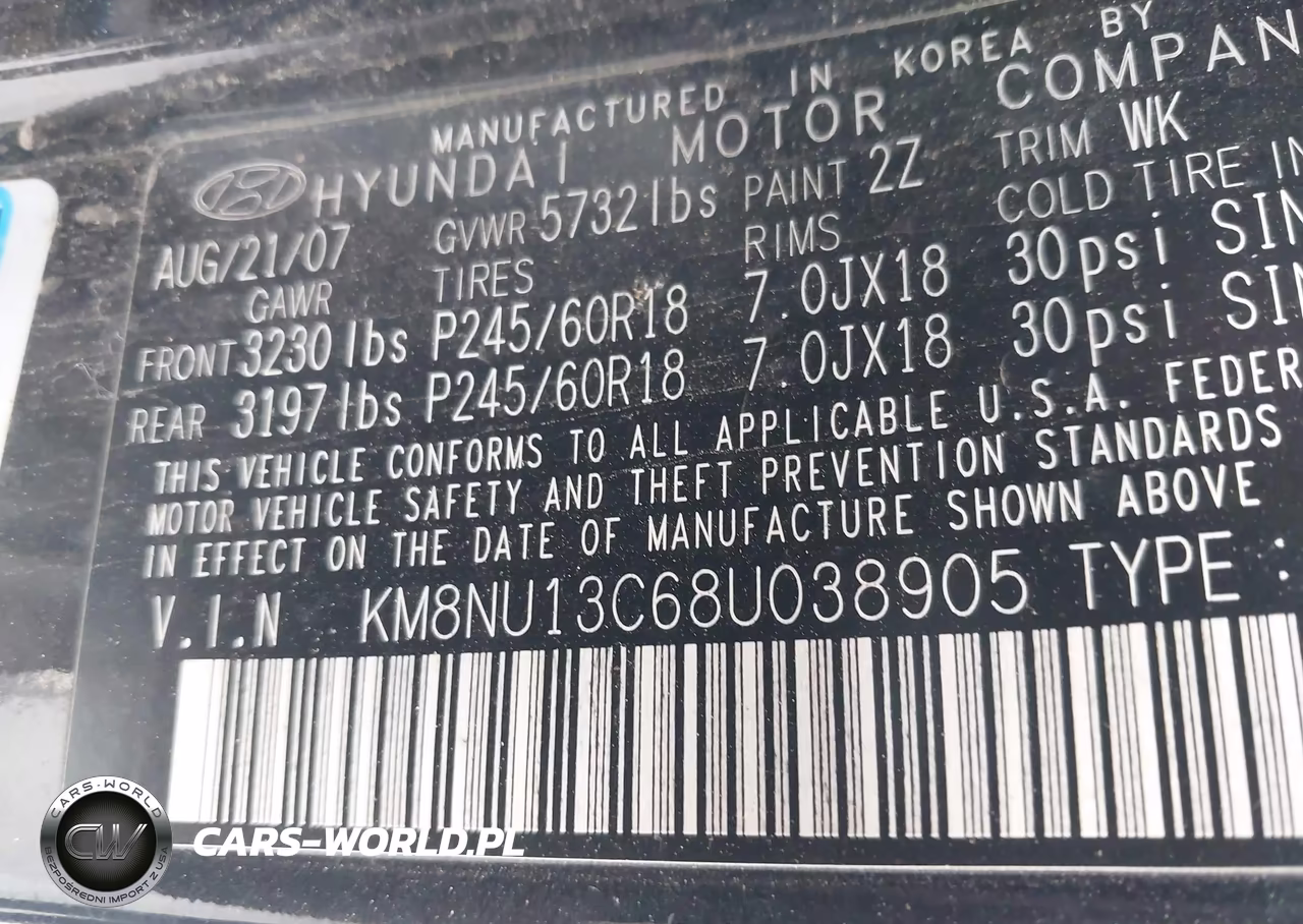 2008 Hyundai Veracruz Gls-Limited-Se VIN:KM8NU13C68U038905 - 9