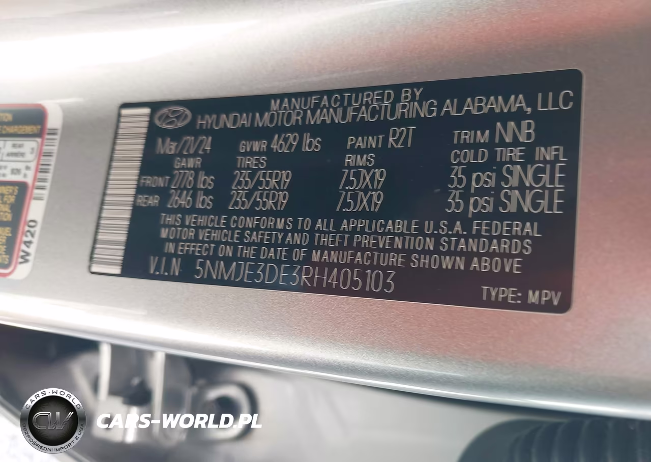 2024 Hyundai Tucson Limited VIN:5NMJE3DE3RH405103 - 9