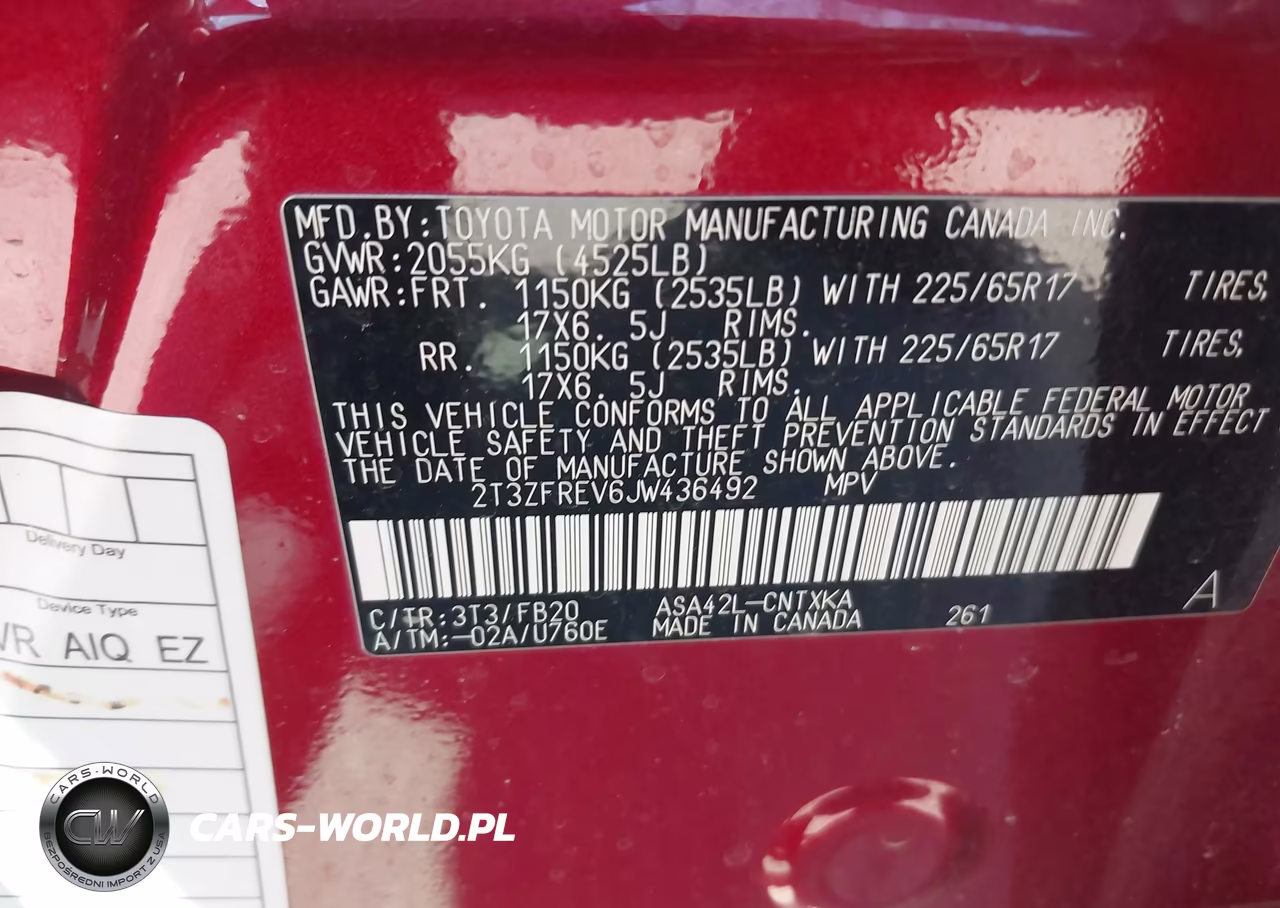 2018 Toyota Rav4 Le VIN:2T3ZFREV6JW436492 - 9