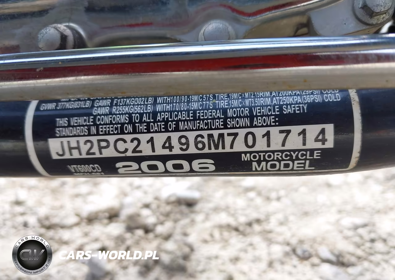 2006 Honda Vt600 Cd VIN:JH2PC21496M701714 - 10