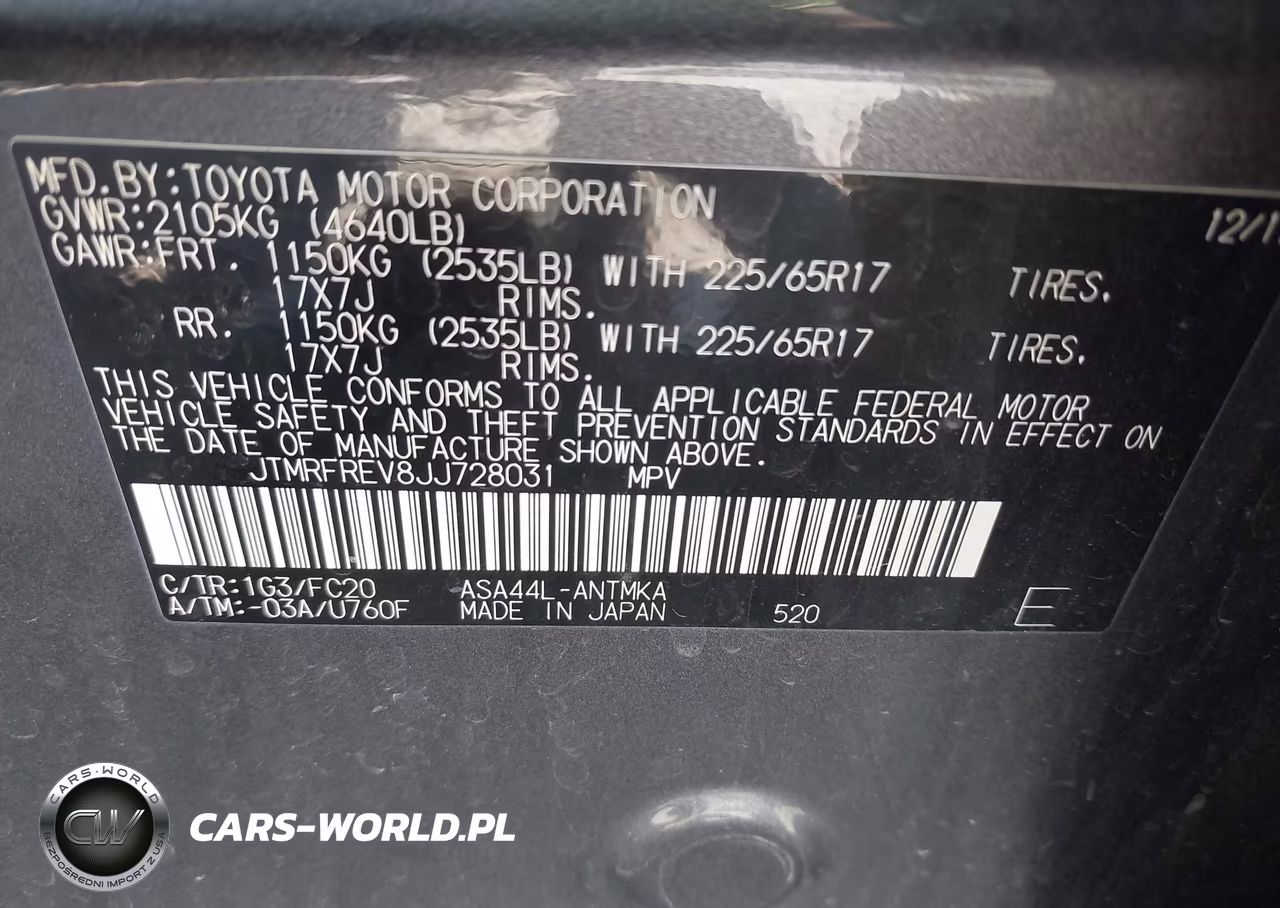 2018 Toyota Rav4 Xle VIN:JTMRFREV8JJ728031 - 9