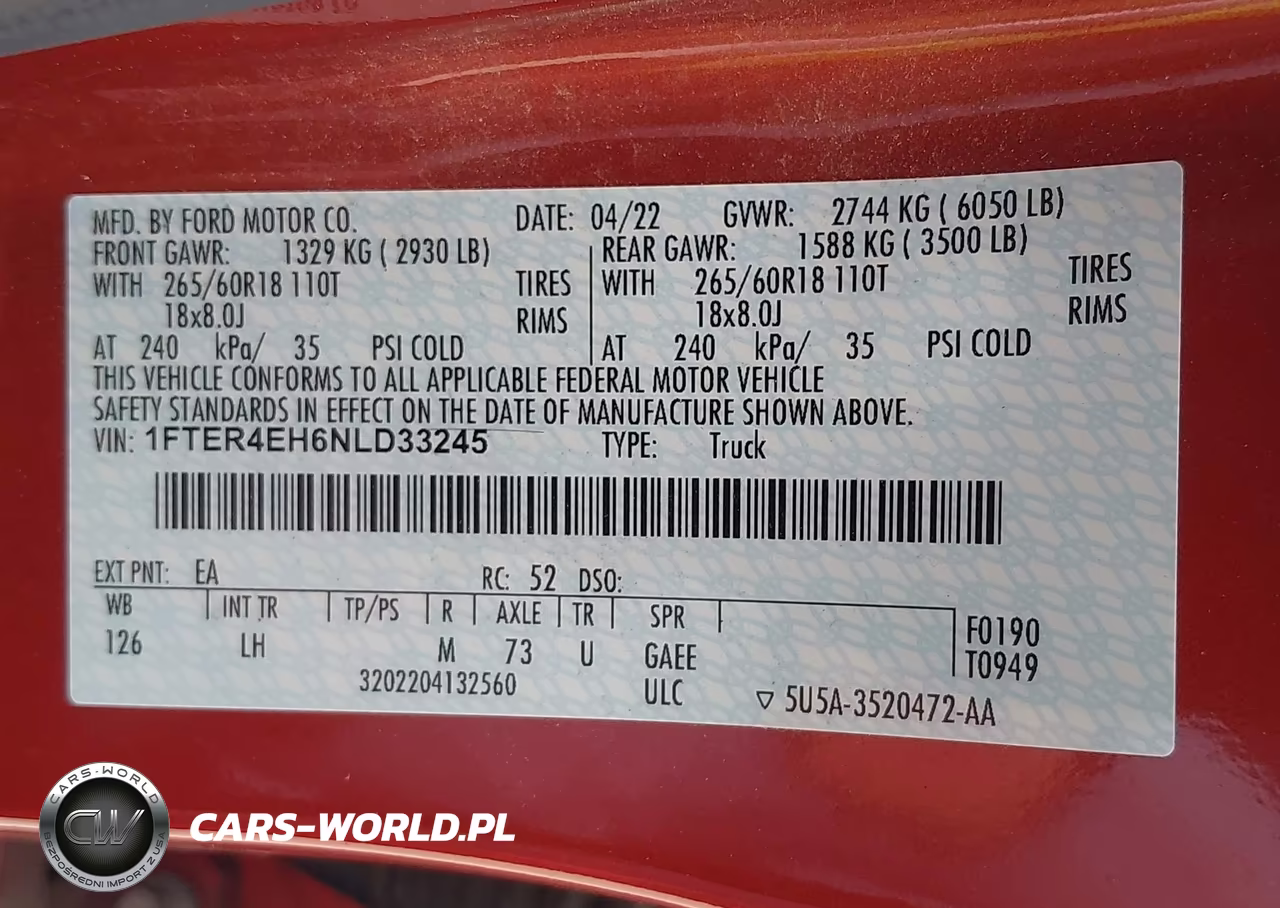2022 Ford Ranger Xlt VIN:1FTER4EH6NLD33245 - 9