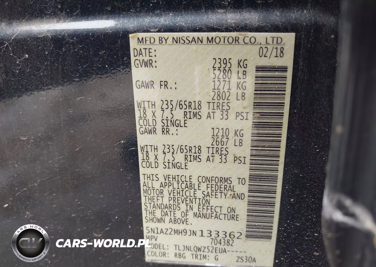 2018 Nissan Murano Sv VIN:5N1AZ2MH9JN133362 - 9