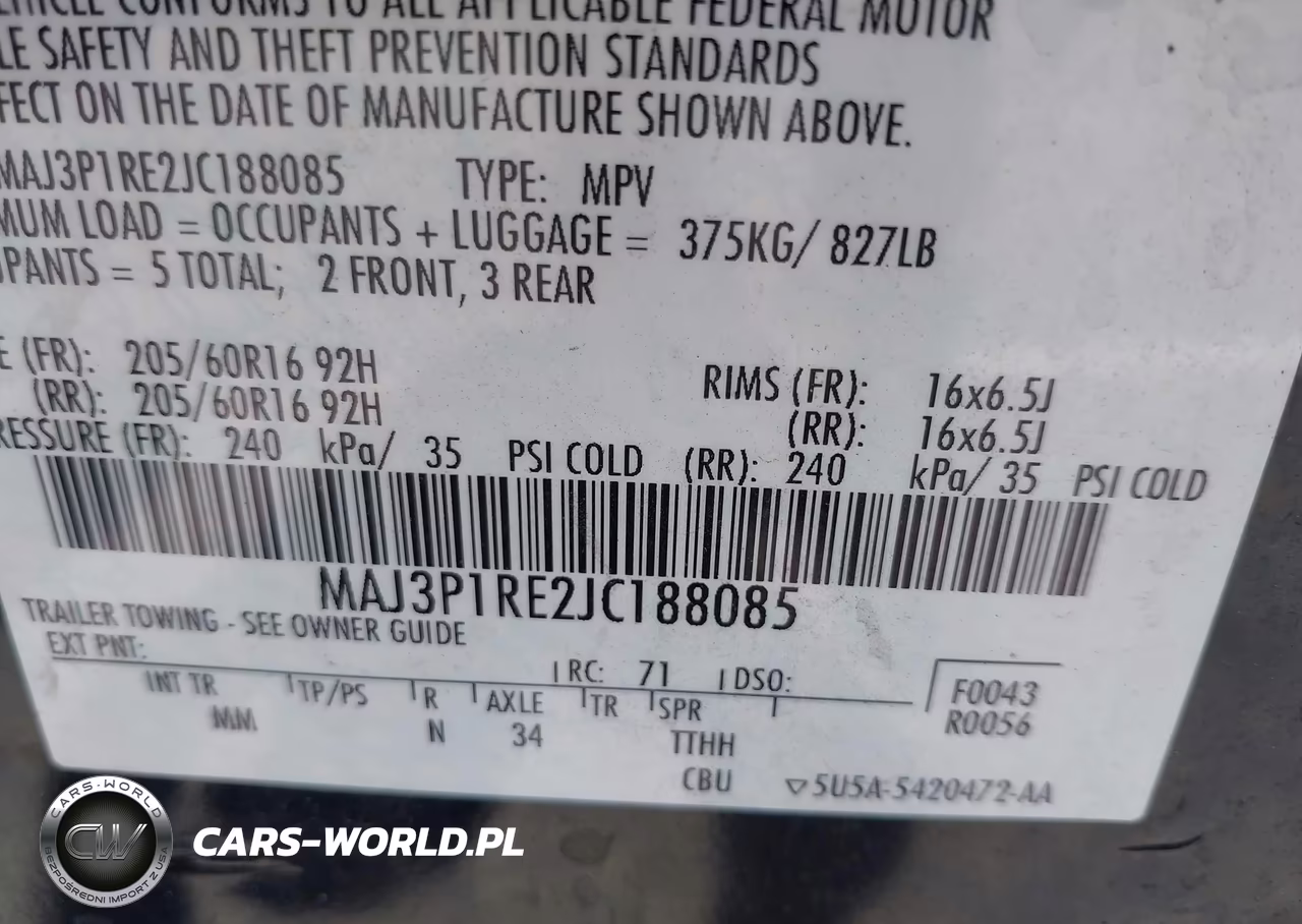 2018 Ford Ecosport S VIN:MAJ3P1RE2JC188085 - 9