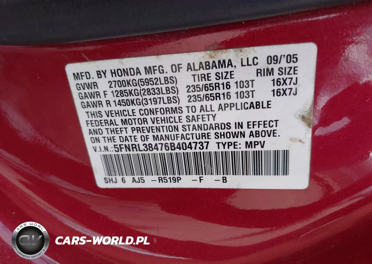 2006 Honda Odyssey Ex VIN:5FNRL38476B404737 - 9