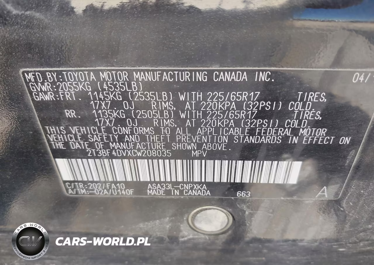 2012 Toyota Rav4 VIN:2T3BF4DVXCW208035 - 9