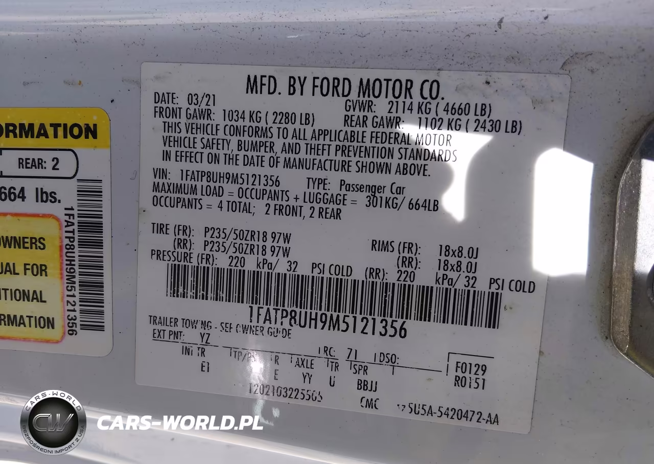 2021 Ford Mustang Ecoboost Premium VIN:1FATP8UH9M5121356 - 9