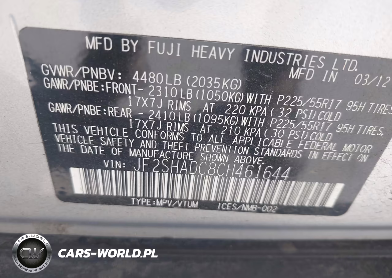 2012 Subaru Forester 2.5X Premium VIN:JF2SHADC8CH461644 - 9