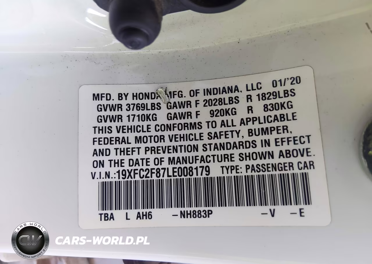 HONDA CIVIC SPOR VIN:19XFC2F87LE008179 - 9