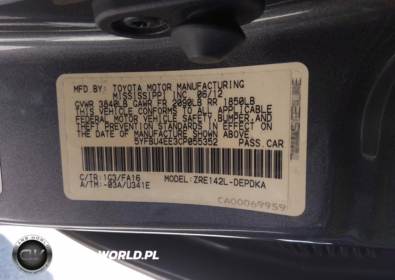 2012 Toyota Corolla L VIN:5YFBU4EE3CP055352 - 9