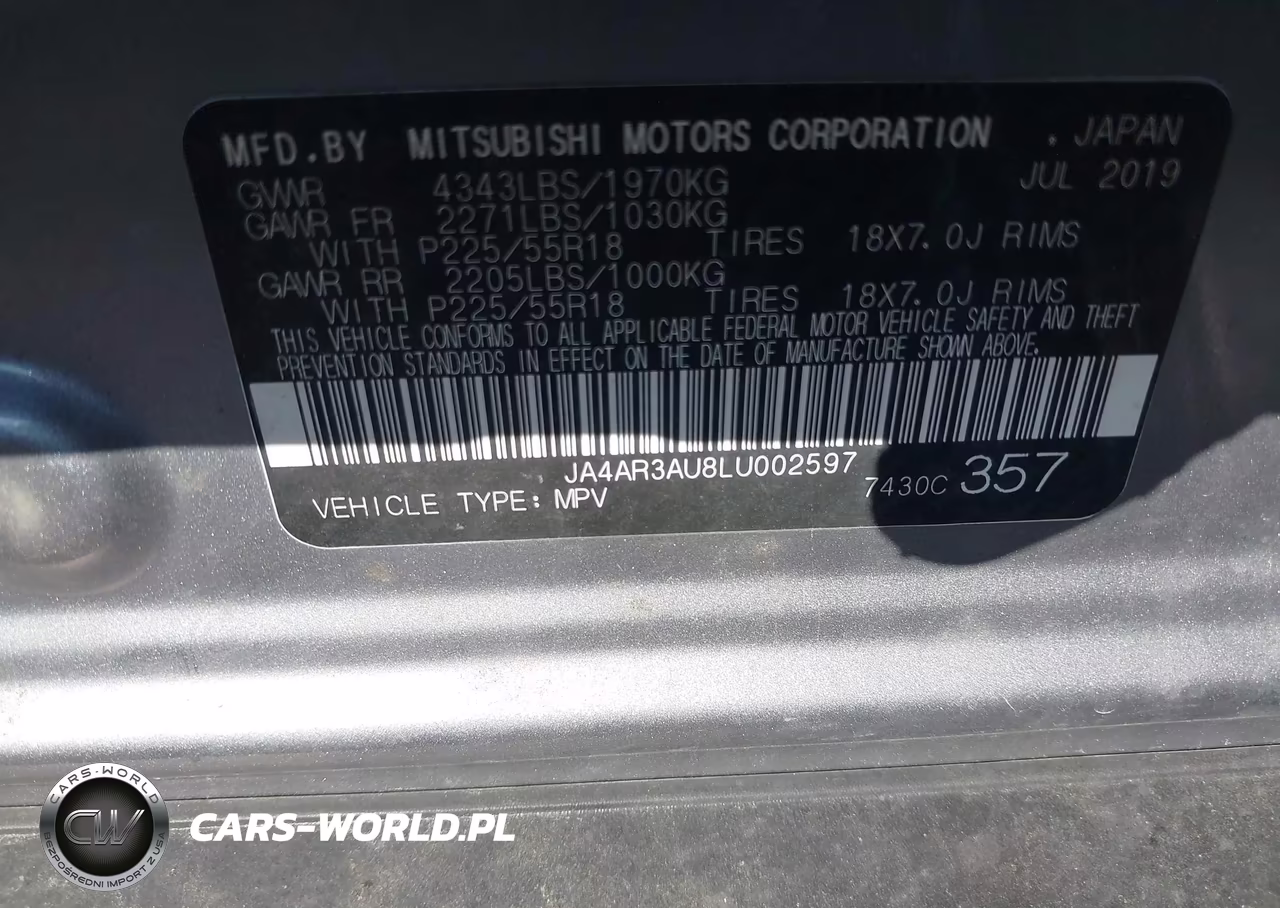 2020 Mitsubishi Outlander Sport 2.0 Es Awc VIN:JA4AR3AU8LU002597 - 9