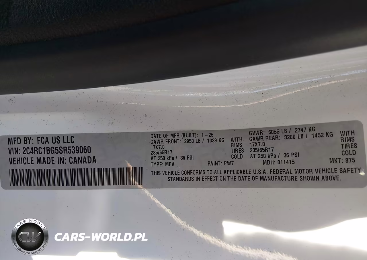 2025 Chrysler Pacifica Select VIN:2C4RC1BG5SR539060 - 9
