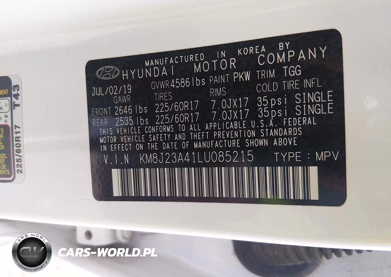 2020 Hyundai Tucson Se VIN:KM8J23A41LU085215 - 9