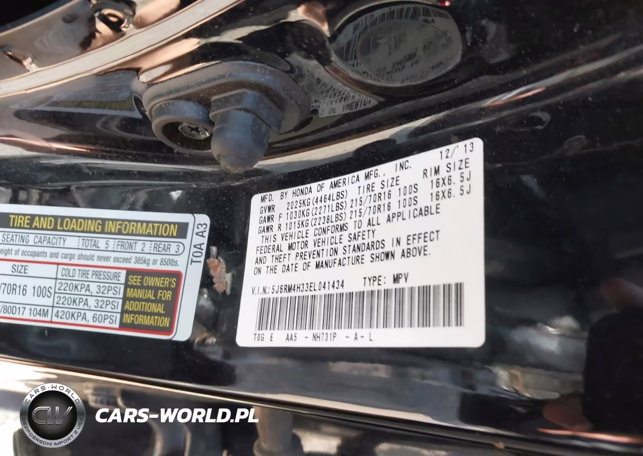 2014 Honda Cr-V Lx VIN:5J6RM4H33EL041434 - 9