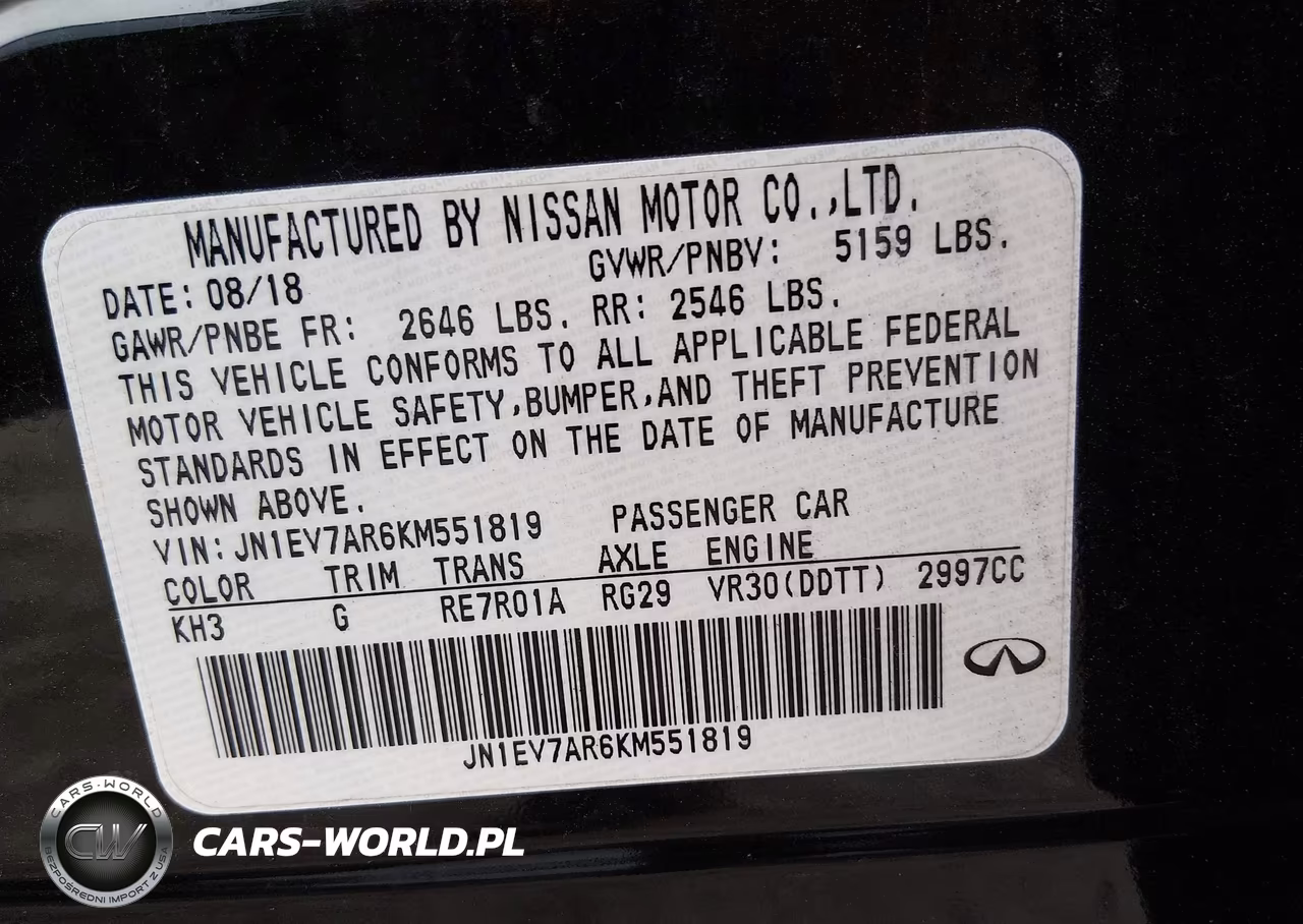 2019 Infiniti Q50 3.0T Luxe VIN:JN1EV7AR6KM551819 - 9
