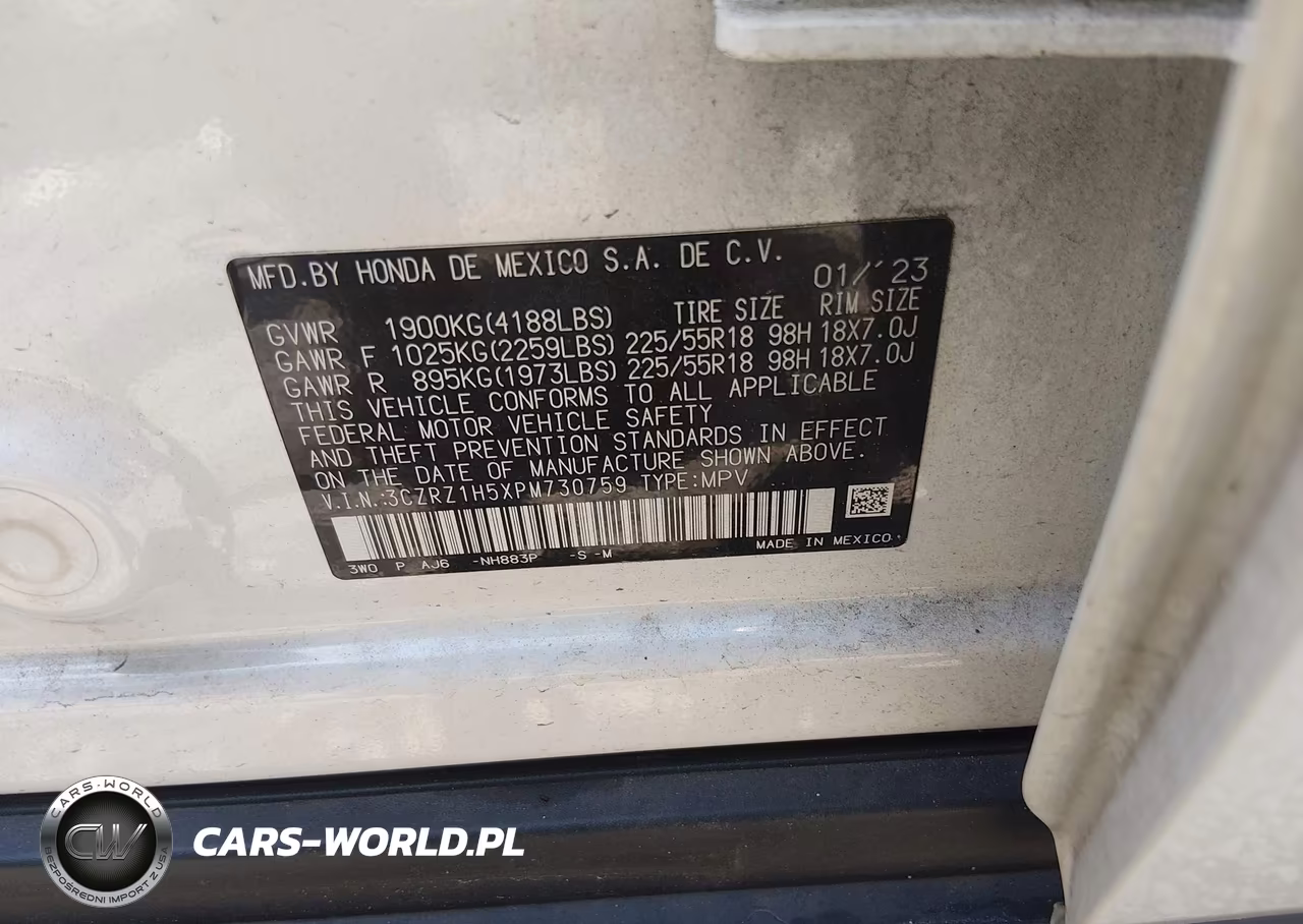 2023 Honda Hr-V 2Wd Sport VIN:3CZRZ1H5XPM730759 - 9