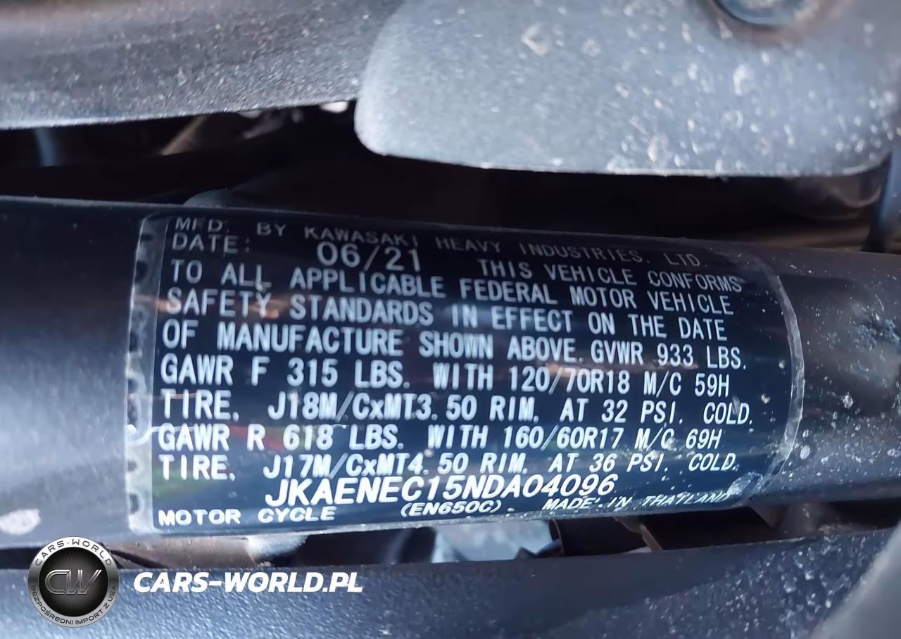 2022 Kawasaki En650 C VIN:JKAENEC15NDA04096 - 10