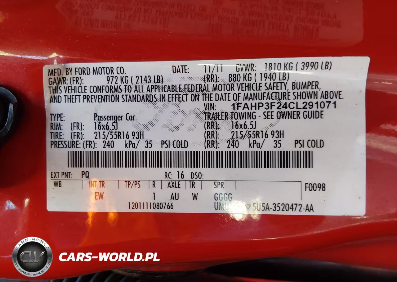 2012 Ford Focus Se VIN:1FAHP3F24CL291071 - 9