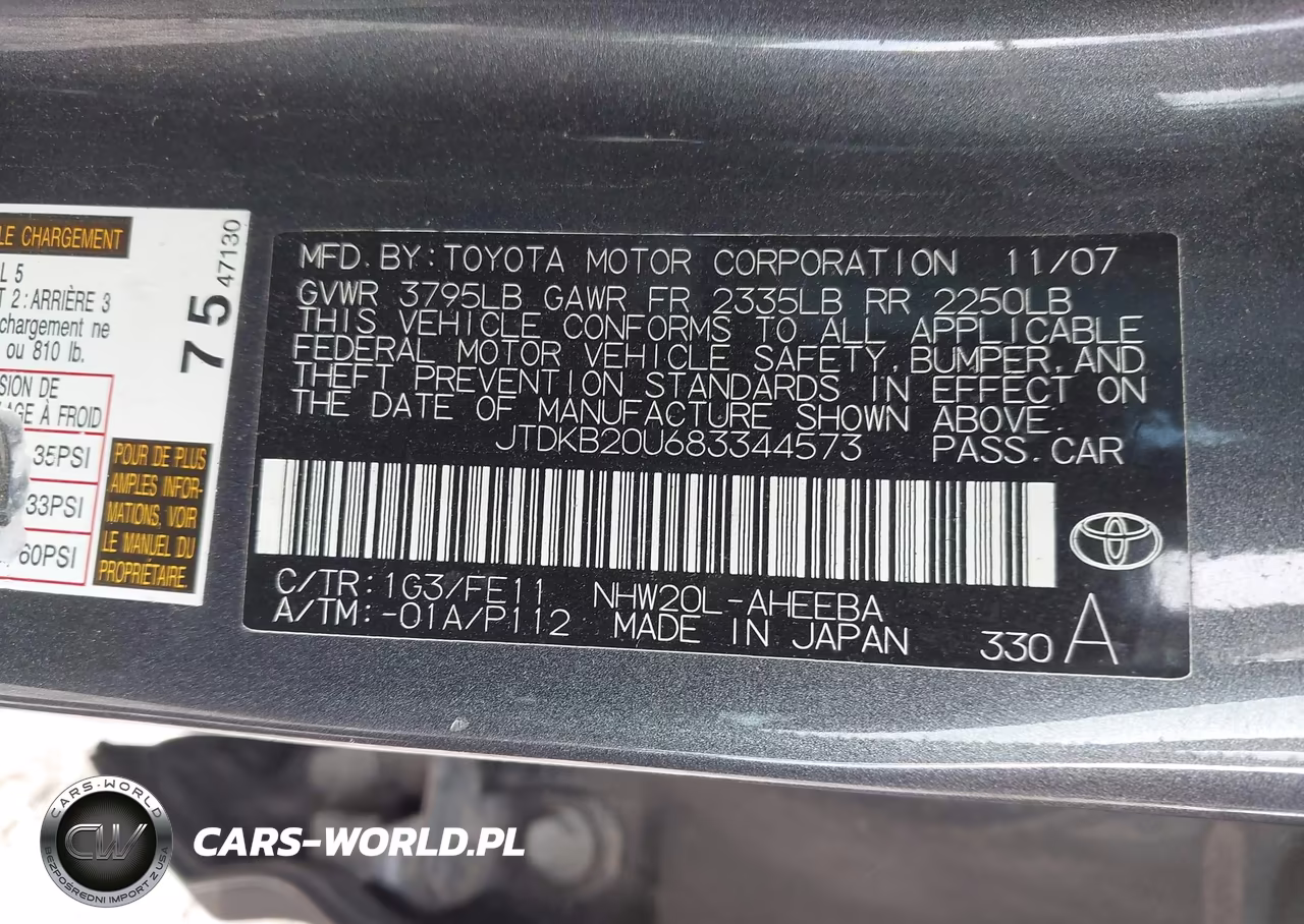 2008 Toyota Prius VIN:JTDKB20U683344573 - 9