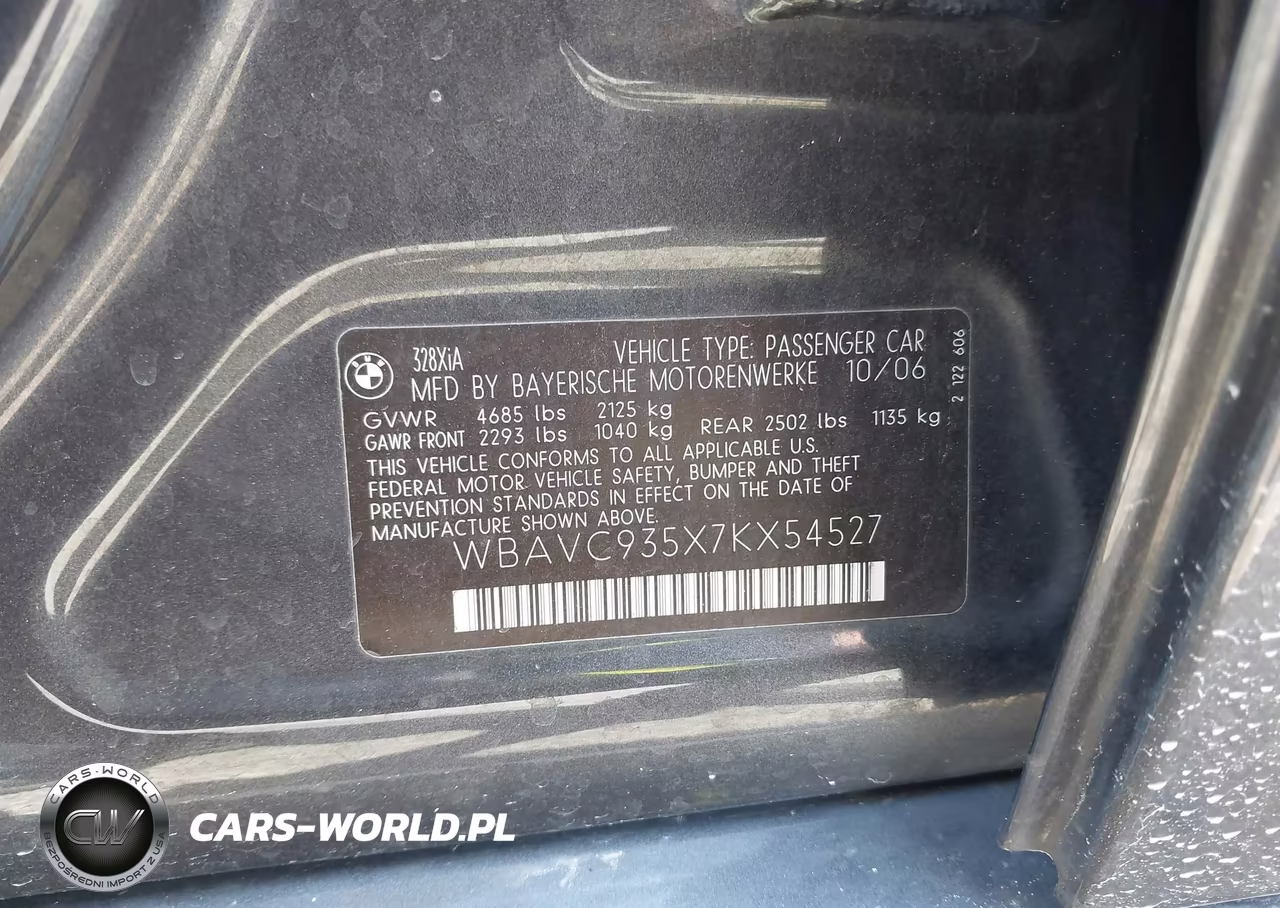 2007 BMW 328Xi VIN:WBAVC935X7KX54527 - 9