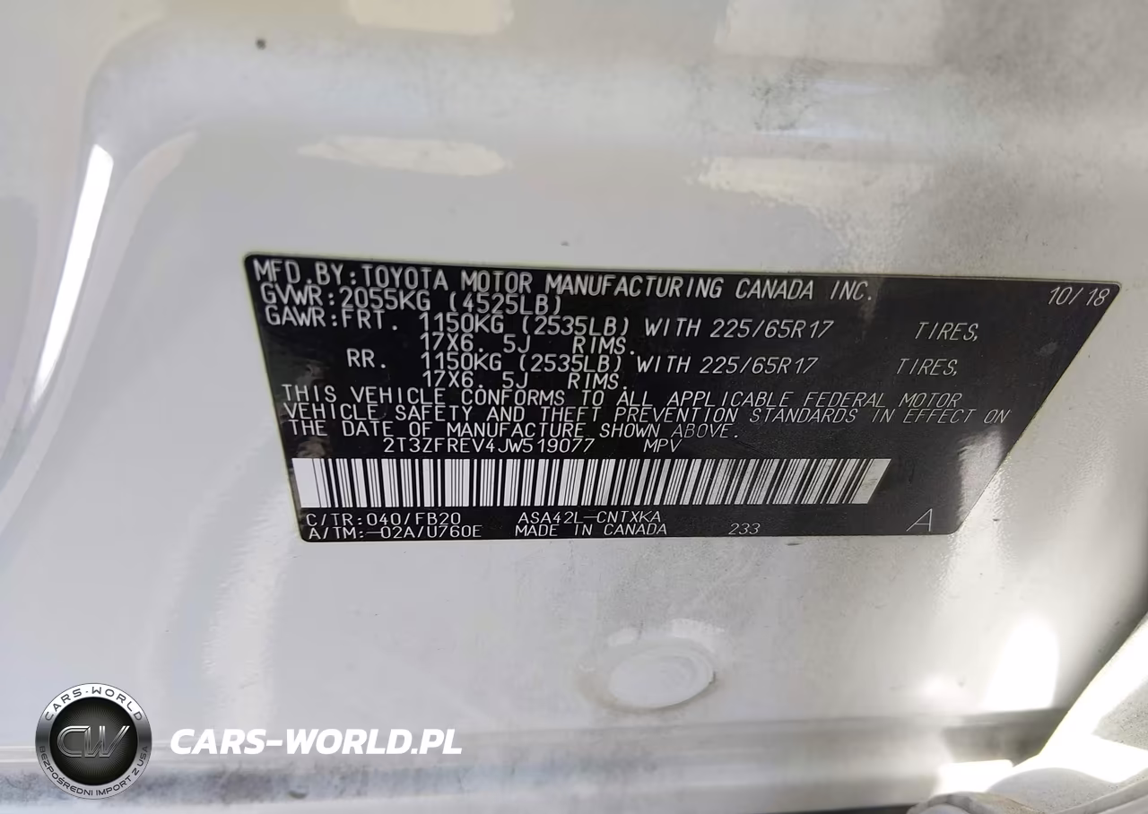 2018 Toyota Rav4 Le VIN:2T3ZFREV4JW519077 - 9