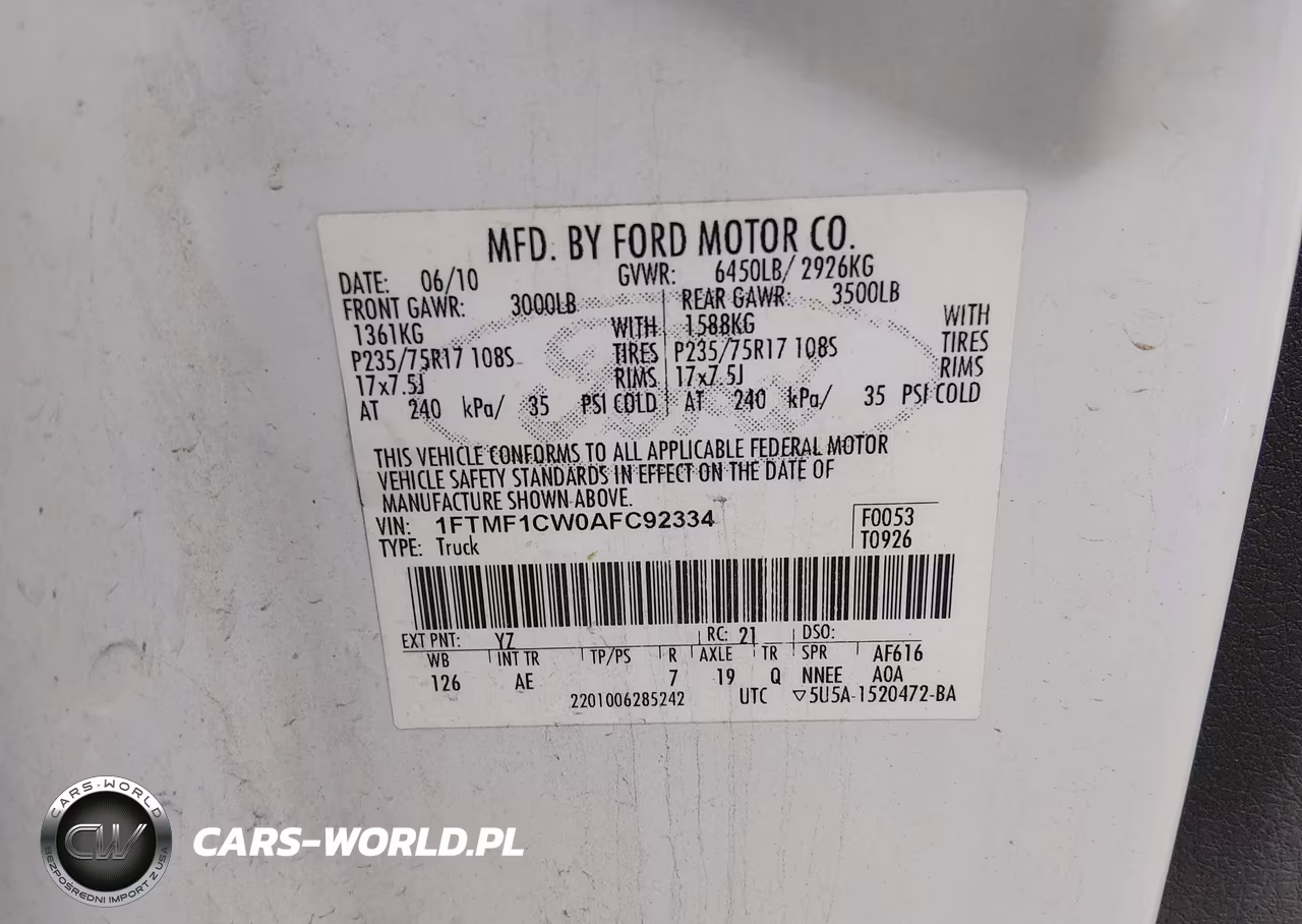 2010 Ford F-150 Stx-Xl-Xl W-Mid-Box Prep-Xlt-Xlt W-Mid-Box Prep VIN:1FTMF1CW0AFC92334 - 9