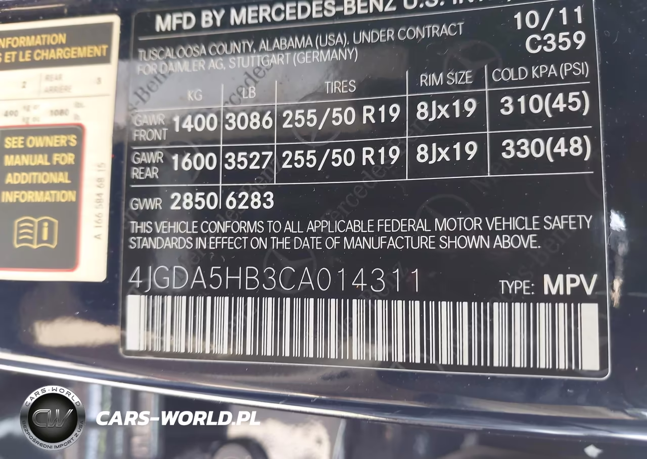 2012 Mercedes-Benz Ml 350 4Matic VIN:4JGDA5HB3CA014311 - 9