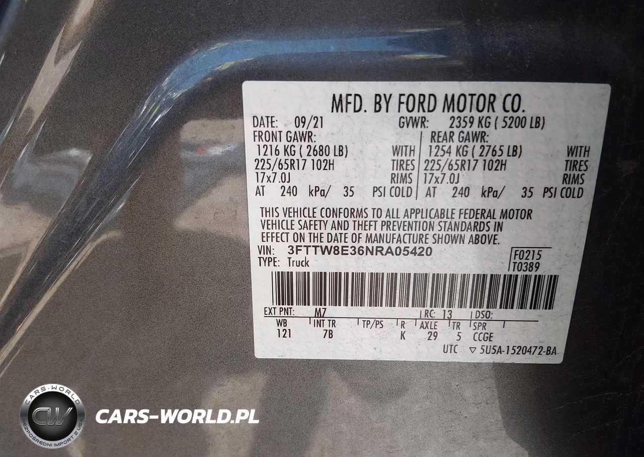 2022 Ford Maverick Xlt VIN:3FTTW8E36NRA05420 - 9