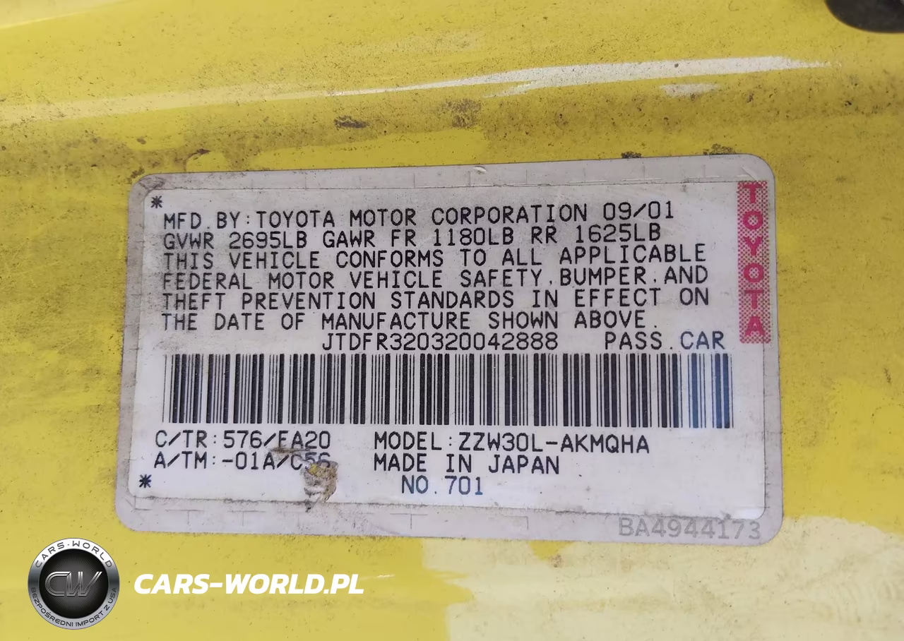 2002 Toyota Mr2 Spyder VIN:JTDFR320320042888 - 9