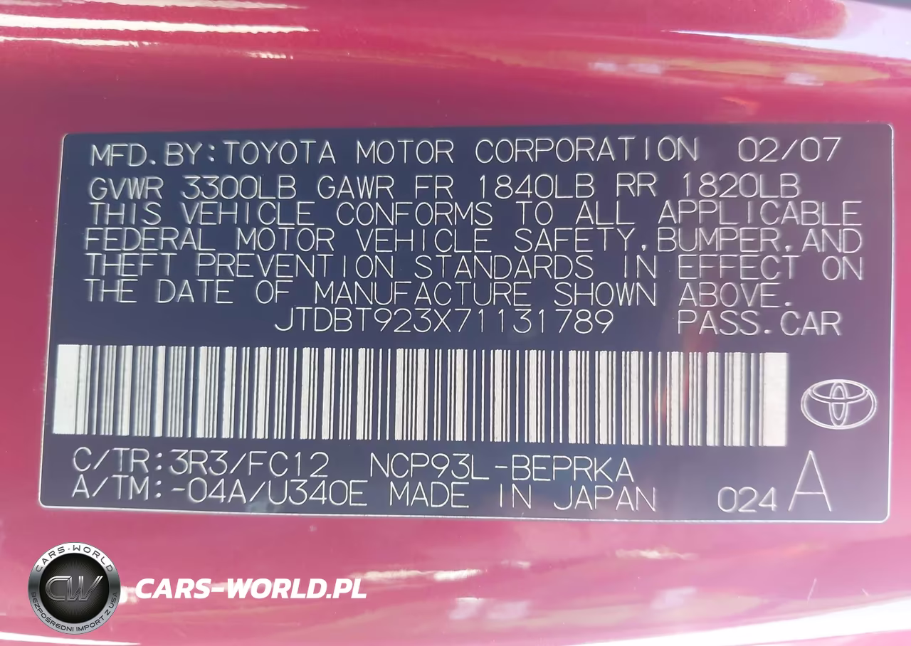 2007 Toyota Yaris S VIN:JTDBT923X71131789 - 9