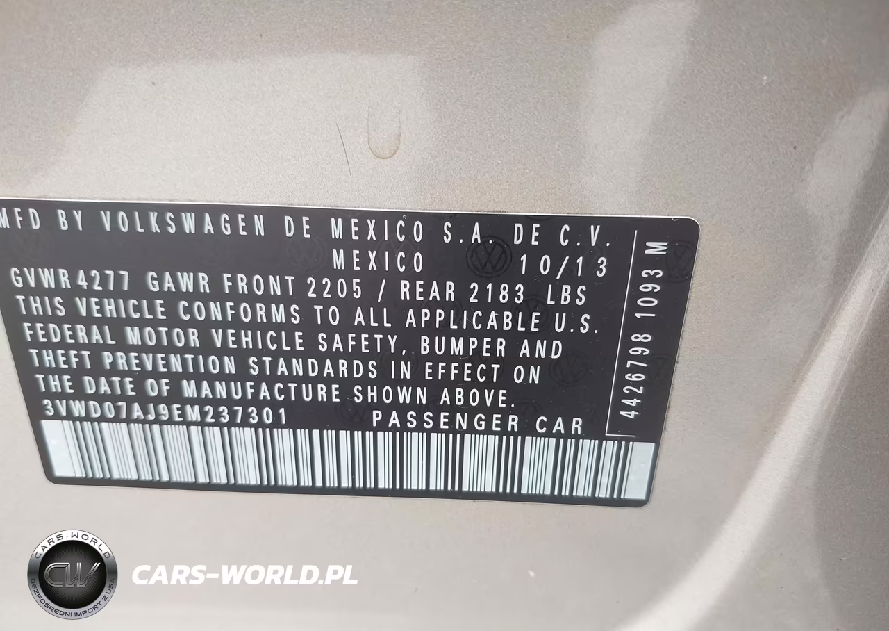 2014 Volkswagen Jetta 1.8T Se VIN:3VWD07AJ9EM237301 - 9